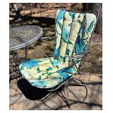 BY - Vintage Metal Patio Table & 2 Cushioned Chairs