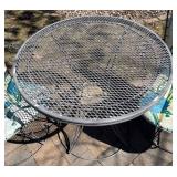 BY - Vintage Metal Patio Table & 2 Cushioned Chairs