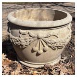 BY - Cement Planter Pot - Ornate Garland Relief