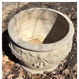 BY - Cement Planter Pot - Ornate Garland Relief