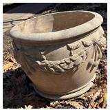 BY - Cement Planter Pot - Ornate Garland Relief