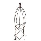 BY - Garden Obelisk Cage with Ball Finial - Outdoor Yard Decor