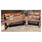 BY - Vintage Wooden Bench & Chair Set