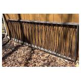 S - Vintage Wrought-Iron Fence Panel - Diamond Pattern Grille