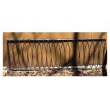 S - Vintage Wrought-Iron Fence Panel - Diamond Pattern Grille
