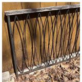 S - Vintage Wrought-Iron Fence Panel - Diamond Pattern Grille