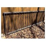 S - Vintage Wrought-Iron Fence Panel - Diamond Pattern Grille