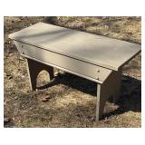 S - Vintage Gray Wooden Bench