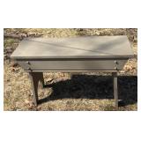 S - Vintage Gray Wooden Bench