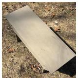 S - Vintage Gray Wooden Bench