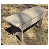 S - Vintage Gray Wooden Bench