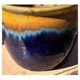 G - Planter Pot - Glazed Ceramic Gradient Blue/Orange