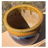 G - Planter Pot - Glazed Ceramic Gradient Blue/Orange