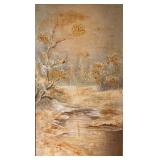 LB - Vintage Landscape Oil on Canvas Painting by T. Ray