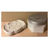 LB - Vintage Hand Mirror, Jars, Soap Dish, Comb and More