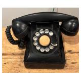 LL - Vintage Rotary Dial Landline Phone - Black Desk Telephone