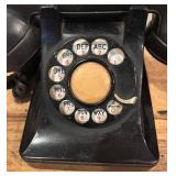 LL - Vintage Rotary Dial Landline Phone - Black Desk Telephone