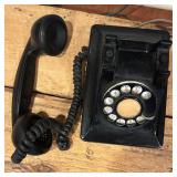 LL - Vintage Rotary Dial Landline Phone - Black Desk Telephone