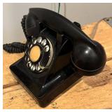 LL - Vintage Rotary Dial Landline Phone - Black Desk Telephone