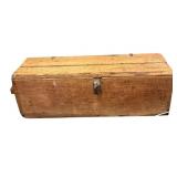 LL - Vintage Wooden Chest - Weathered Storage Trunk