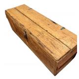 LL - Vintage Wooden Chest - Weathered Storage Trunk