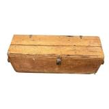 LL - Vintage Wooden Chest - Weathered Storage Trunk