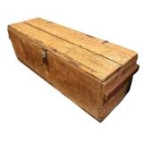LL - Vintage Wooden Chest - Weathered Storage Trunk