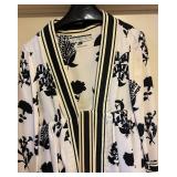 LL - Geoffrey Beene Floral Print Dress with Black Stripe Trim - Dayton