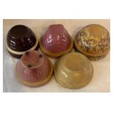 DR - Five Vintage Ceramic Bowls - Glazed Assorted Colors