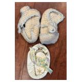 LL - Vintage Baby Shoes Assortment - White Leather Lace-Ups, Buckle Sandals, Knit Booties