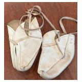 LL - Vintage Baby Shoes Assortment - White Leather Lace-Ups, Buckle Sandals, Knit Booties