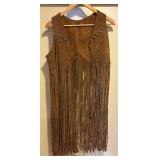 LS - Fringe Vest - Vintage Suede Leather with Ring Details
