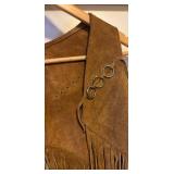LS - Fringe Vest - Vintage Suede Leather with Ring Details