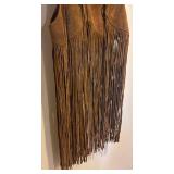 LS - Fringe Vest - Vintage Suede Leather with Ring Details