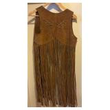 LS - Fringe Vest - Vintage Suede Leather with Ring Details