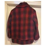 LS - Vintage Red Plaid Wool Coat
