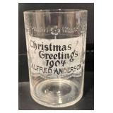 LL - Vintage Christmas Greetings 1904 Glass - Alfred Anderson