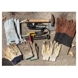 G - Assorted Tools and Work Gloves