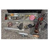 G - Vintage Metal Toolbox with Hand Tools