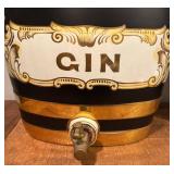 LL - Antique English Gin Barrel Decanter Dispenser With Spigot