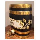 LL - Antique English Gin Barrel Decanter Dispenser With Spigot