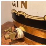 LL - Antique English Gin Barrel Decanter Dispenser With Spigot