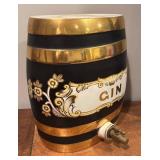 LL - Antique English Gin Barrel Decanter Dispenser With Spigot