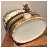 LL - Antique English Gin Barrel Decanter Dispenser With Spigot