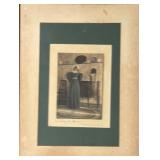 LL -Antique 1909 Wallace Nutting Print "Counting the Spoons"