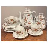LL - Antique Holly and Berry China - Teapot, Canister, Cups, Saucers, Plates & Bowl