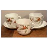 LL - Antique Holly and Berry China - Teapot, Canister, Cups, Saucers, Plates & Bowl