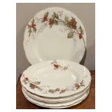 LL - Antique Holly and Berry China - Teapot, Canister, Cups, Saucers, Plates & Bowl