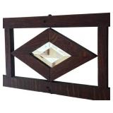 K - Vintage Arts & Crafts Style Shelf with Diamond Mirror Inset
