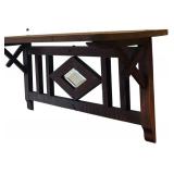 K - Vintage Arts & Crafts Style Shelf with Diamond Mirror Inset